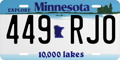 MN license plate 449RJO