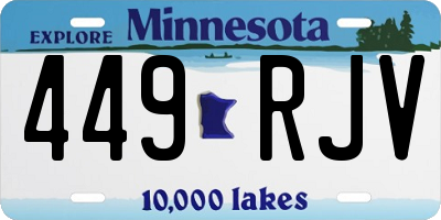 MN license plate 449RJV