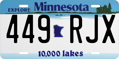 MN license plate 449RJX