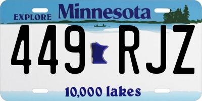 MN license plate 449RJZ