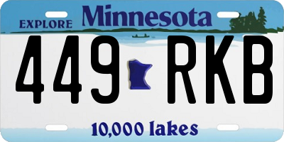 MN license plate 449RKB