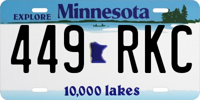 MN license plate 449RKC