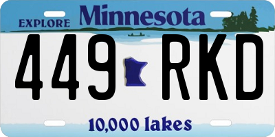 MN license plate 449RKD