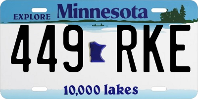 MN license plate 449RKE