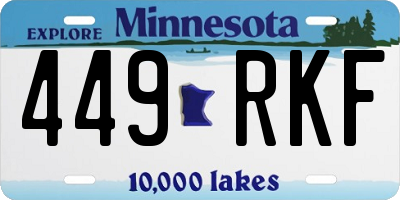 MN license plate 449RKF