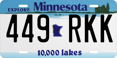 MN license plate 449RKK