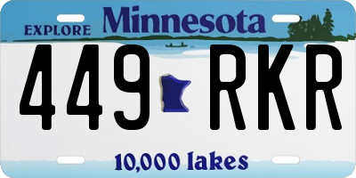 MN license plate 449RKR