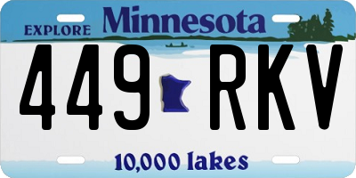 MN license plate 449RKV