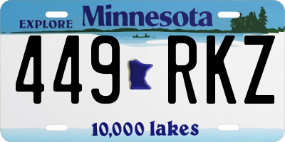 MN license plate 449RKZ