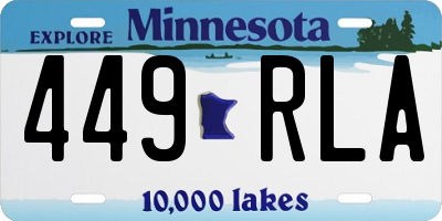 MN license plate 449RLA