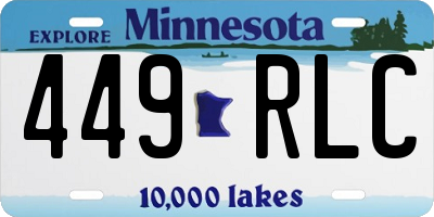 MN license plate 449RLC