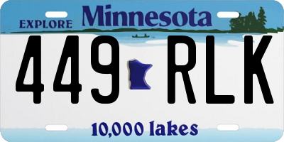 MN license plate 449RLK