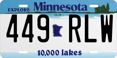 MN license plate 449RLW