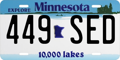 MN license plate 449SED