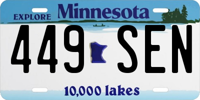 MN license plate 449SEN