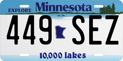MN license plate 449SEZ