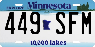 MN license plate 449SFM