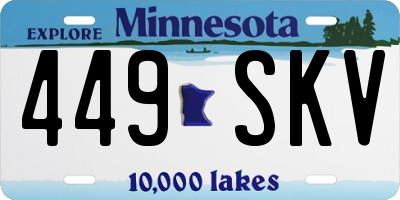 MN license plate 449SKV