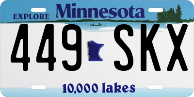MN license plate 449SKX