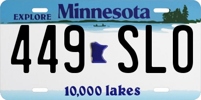 MN license plate 449SLO
