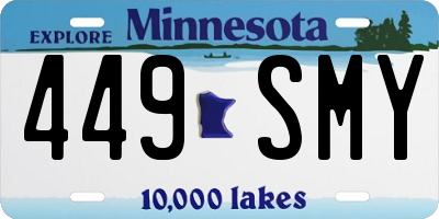 MN license plate 449SMY