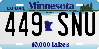 MN license plate 449SNU
