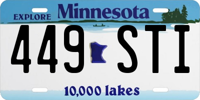 MN license plate 449STI