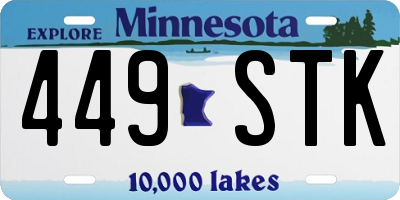 MN license plate 449STK