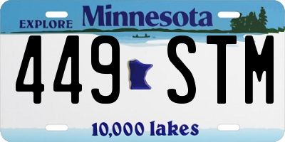 MN license plate 449STM