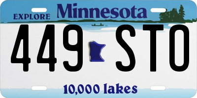 MN license plate 449STO