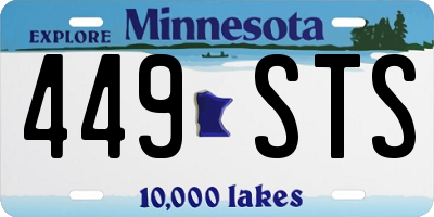 MN license plate 449STS