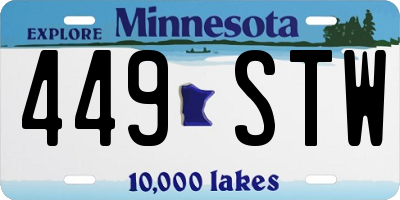 MN license plate 449STW