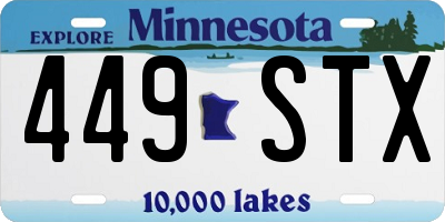 MN license plate 449STX