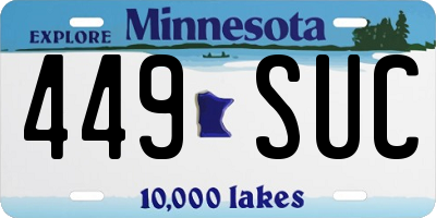 MN license plate 449SUC