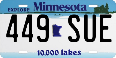 MN license plate 449SUE