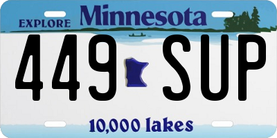 MN license plate 449SUP