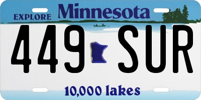 MN license plate 449SUR