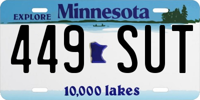 MN license plate 449SUT