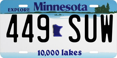 MN license plate 449SUW