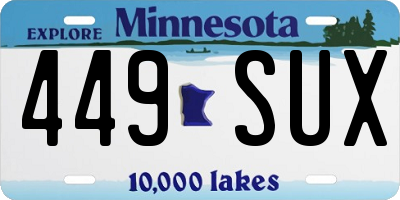 MN license plate 449SUX