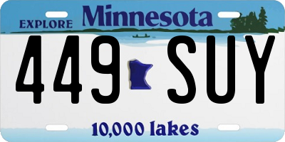 MN license plate 449SUY