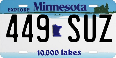 MN license plate 449SUZ