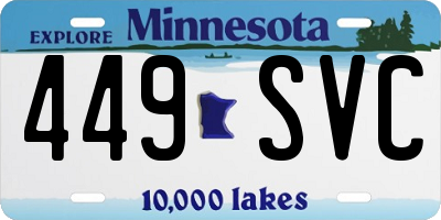 MN license plate 449SVC