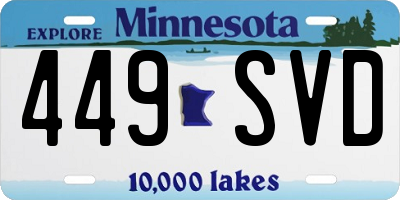 MN license plate 449SVD