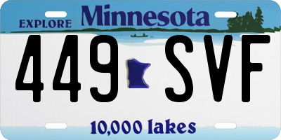 MN license plate 449SVF
