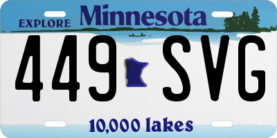 MN license plate 449SVG