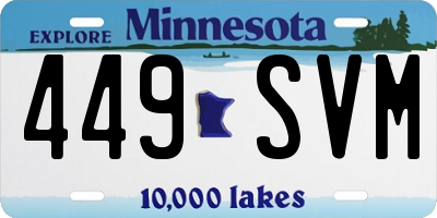 MN license plate 449SVM