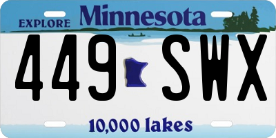 MN license plate 449SWX
