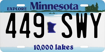 MN license plate 449SWY