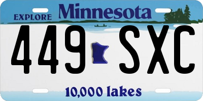 MN license plate 449SXC